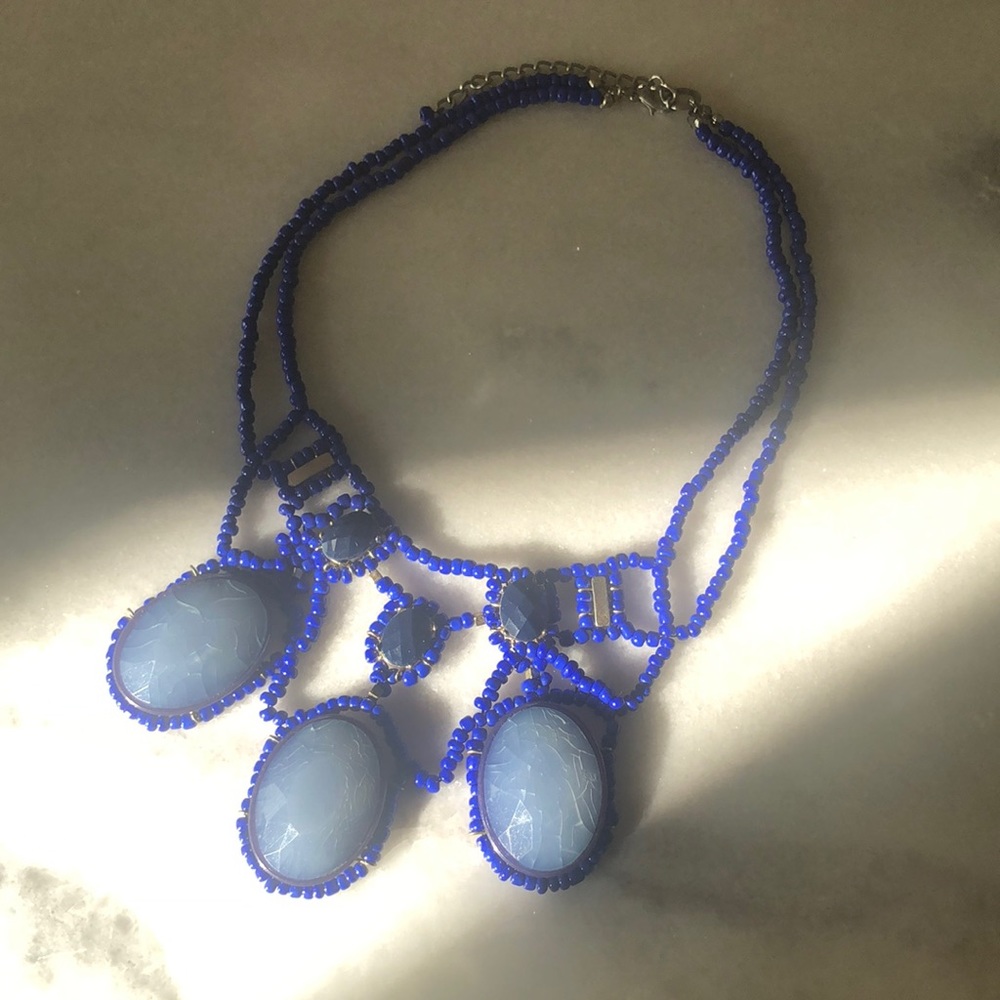 Blue beaded necklace